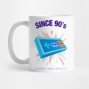 Since 90s Gamer and Proud - Gamer gift - Retro Videogame Mug